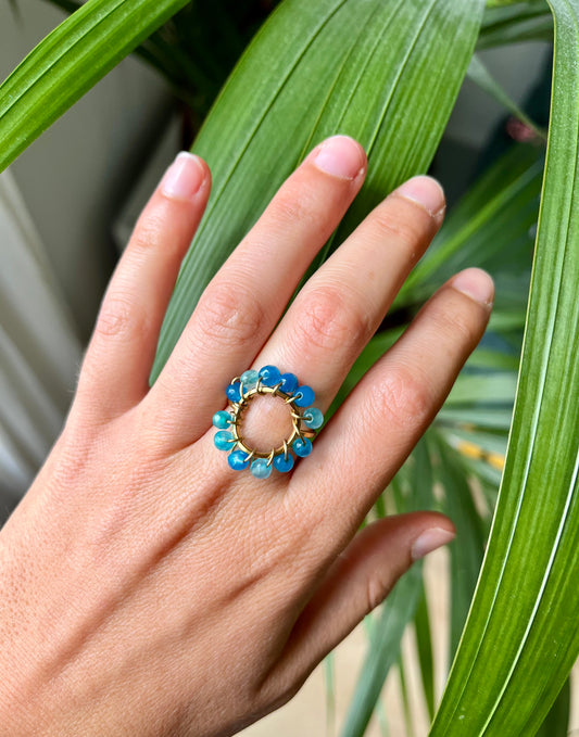 Bague ronde turquoise