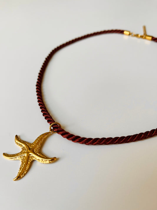 Collier sail bordeau