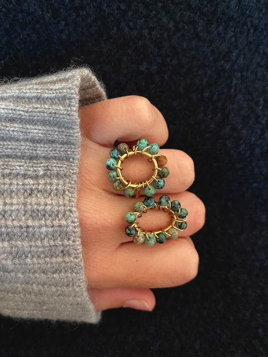 Bague ronde turquoise