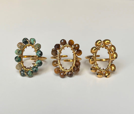 Bague ovale dorée