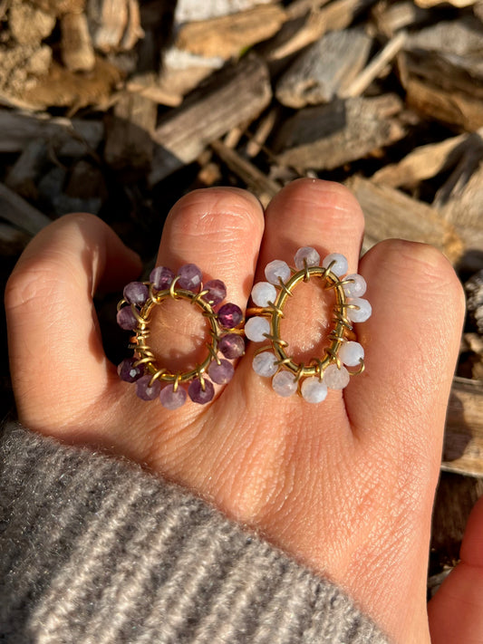 Bague ronde lilas