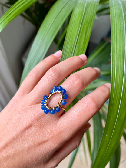 Bague ovale bleue
