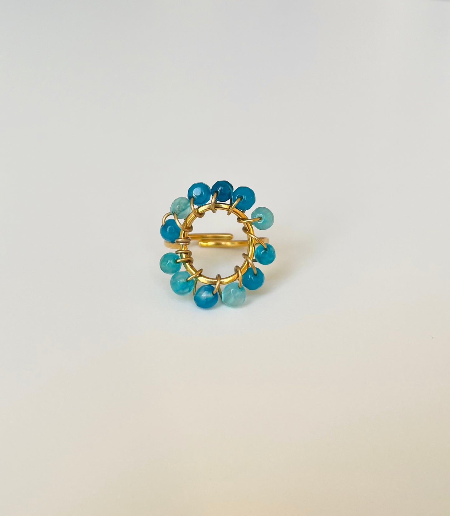 Bague ronde turquoise
