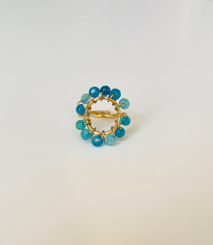 Bague ronde turquoise