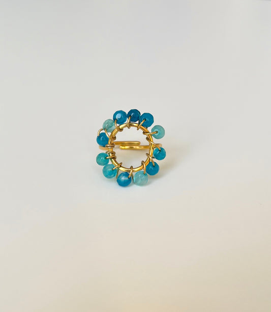 Bague ronde turquoise