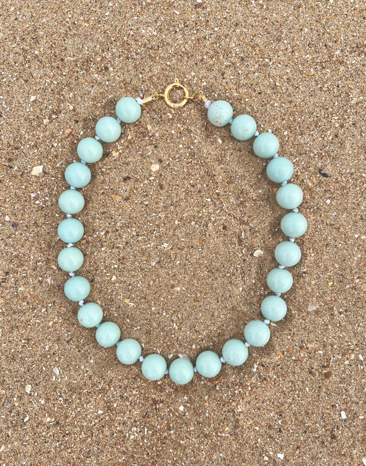 Collier bleu vert pastel