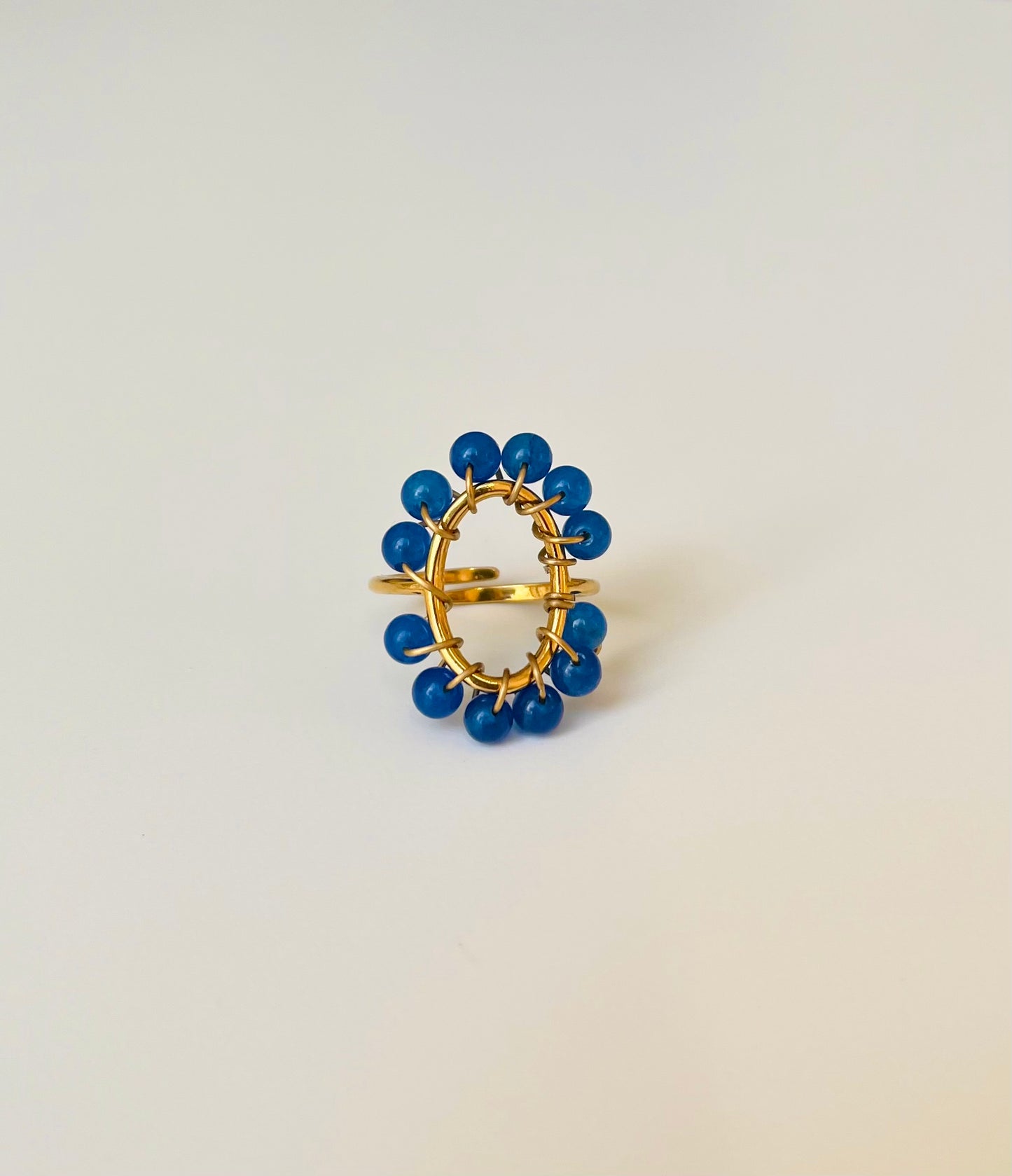 Bague ovale bleue