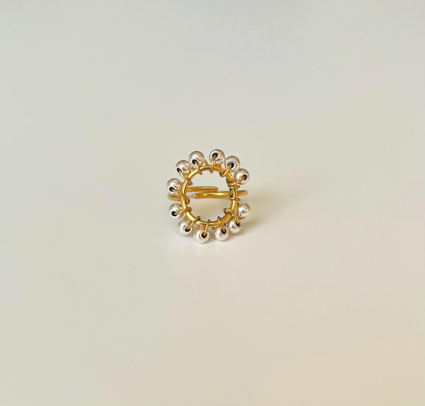 Bague ronde silver&gold