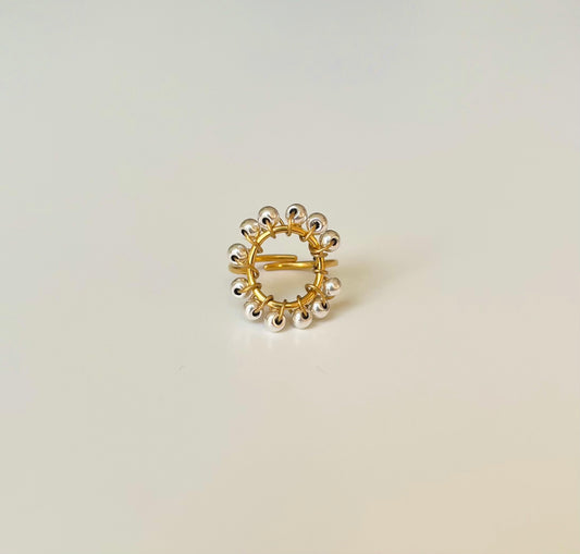 Bague ronde silver&gold