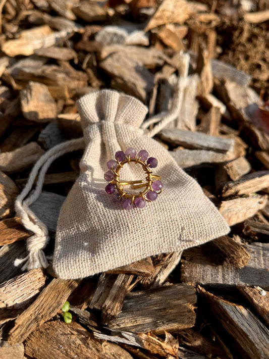 Bague ronde lilas